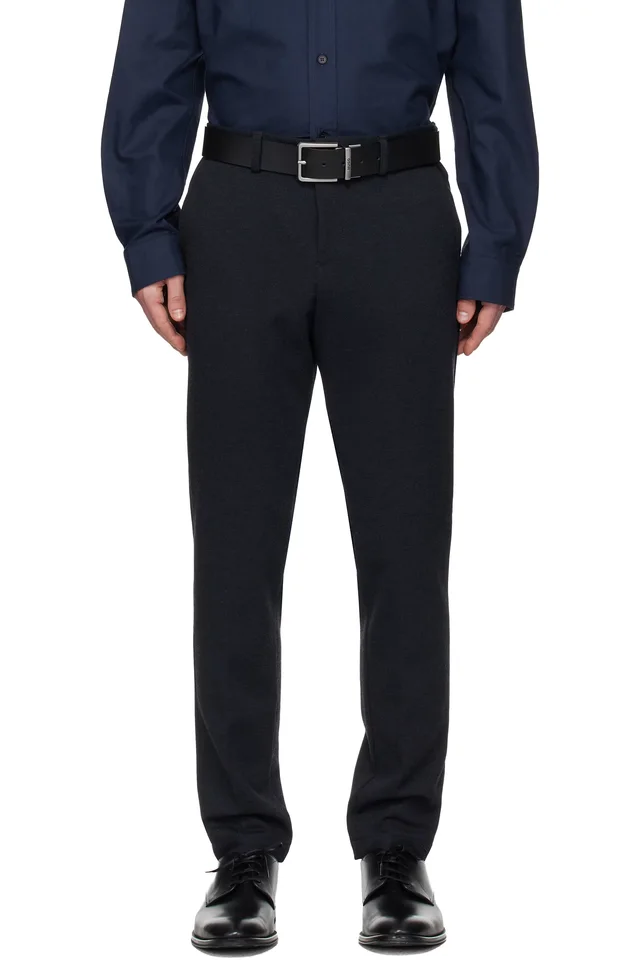 BOSS Navy Slim-Fit Trousers, image 1 of 1 from SSENSE