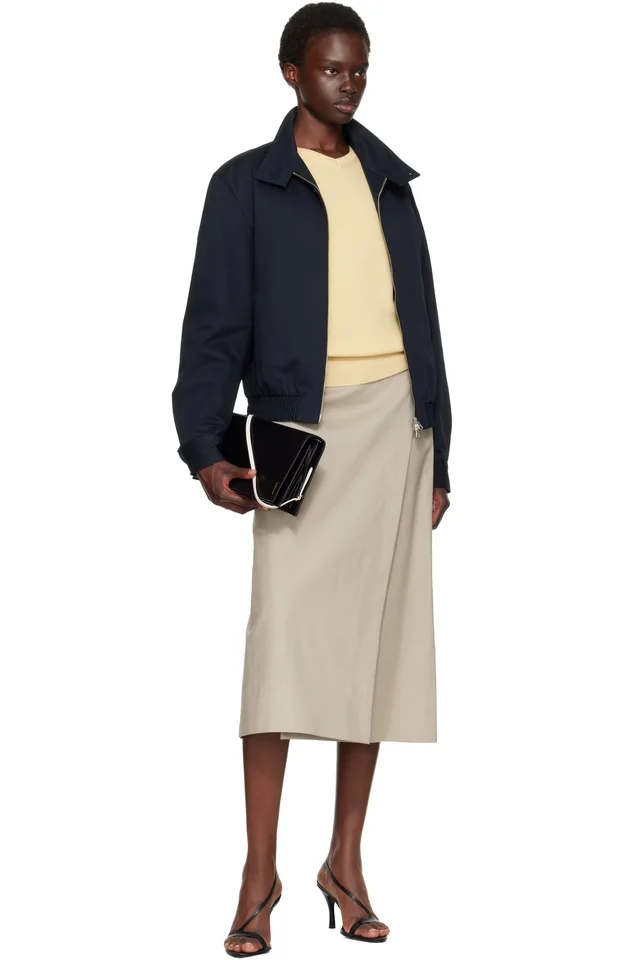 TONYWACK Navy High Density Cotton Harrington Jacket, photo 4 of 4 from SSENSE