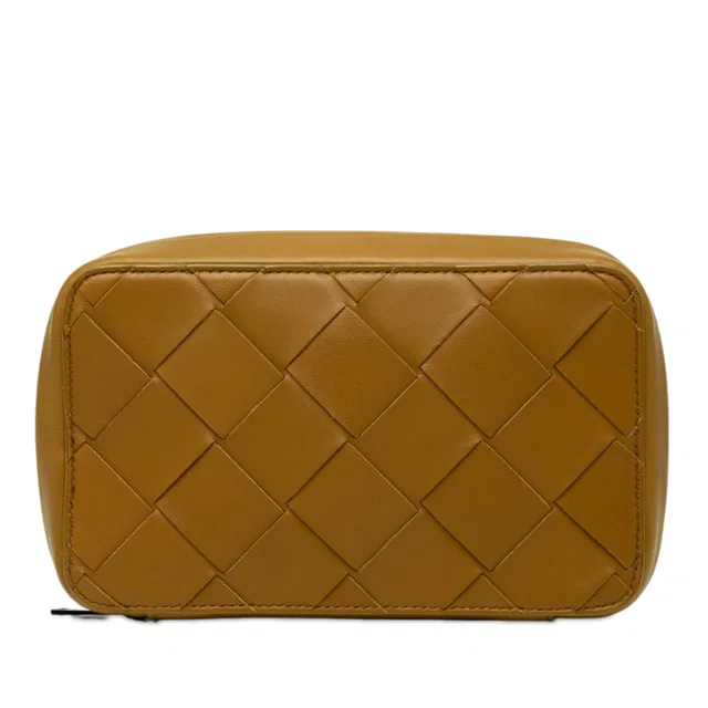 Brown Bottega Veneta Nappa Maxi Intrecciato Zippered Pouch in Brown Nappa leather from Designer Revival