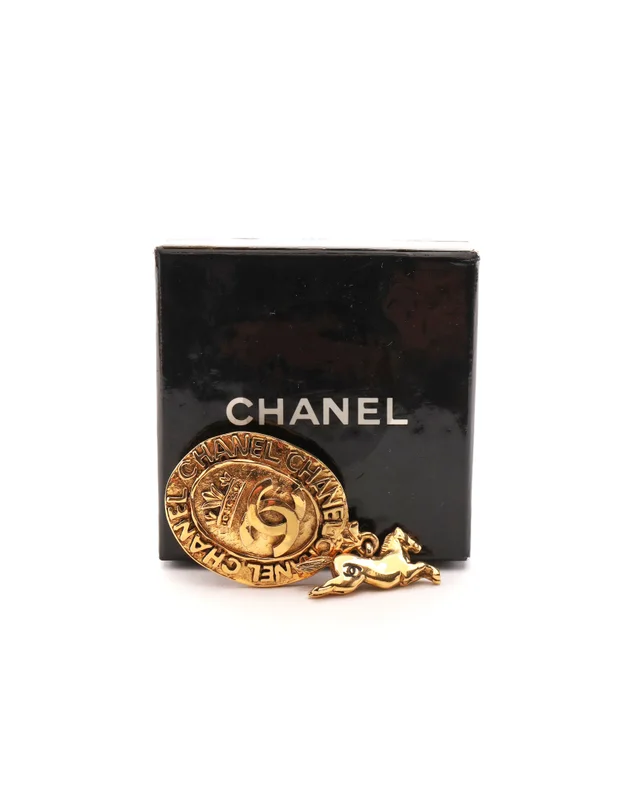 Chanel Coco Mark Medallion Brooch from A Retro Tale, photo 2 of 3