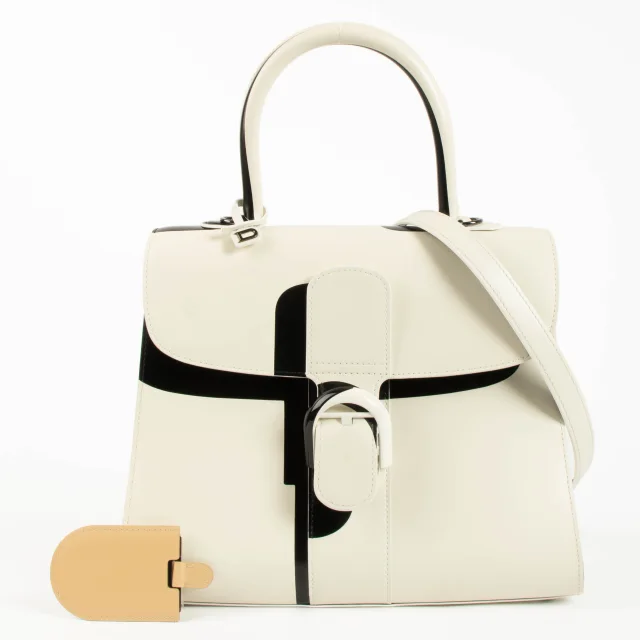 Delvaux Ivory Box Calf Light & Shadow Brillant MM Bag in White Box leather from Labellov, photo 2 of 6