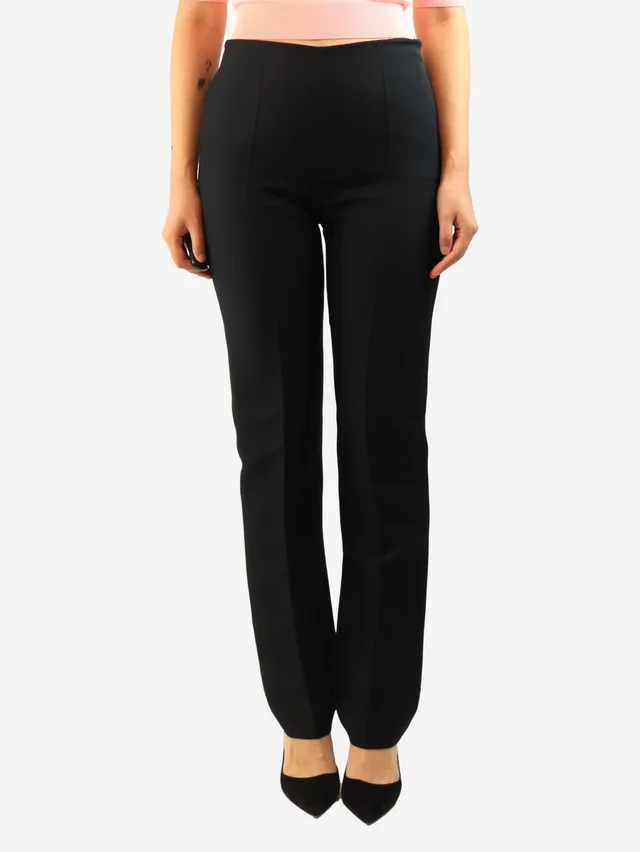 Valentino Garavani Black tapered trousers - size UK 10 in Black Silk from Sign of the Times