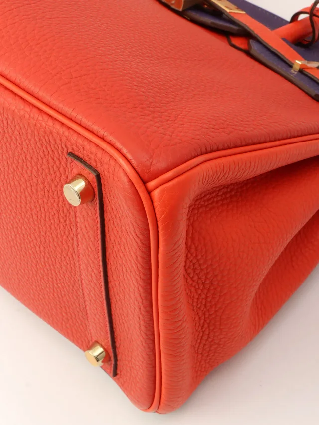 Hermès 2012 Made Birkin 30 Rouge Vif/Rouge Pivoine/Ultraviolet in Red Togo leather from VINTAGE QOO TOKYO, photo 10 of 12