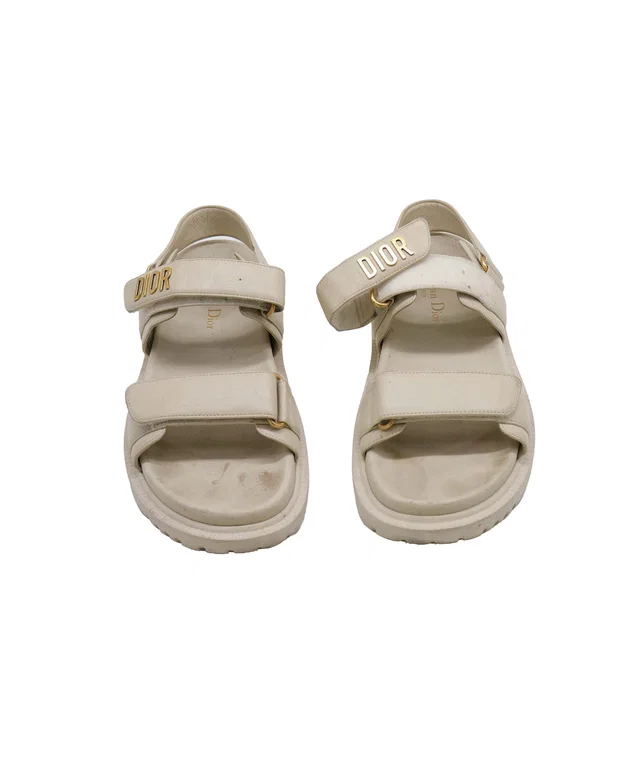 Dior Sandals Cream 37 in White from Luxury Promise