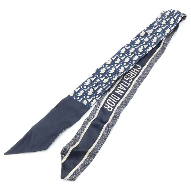 Dior Oblique Mitzah Shawl Scarf Navy NT in Navy from The Reluxe