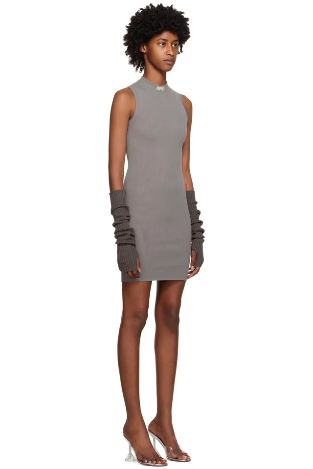 Heron Preston Gray 'HPNY' Minidress, photo 2 of 4 from SSENSE