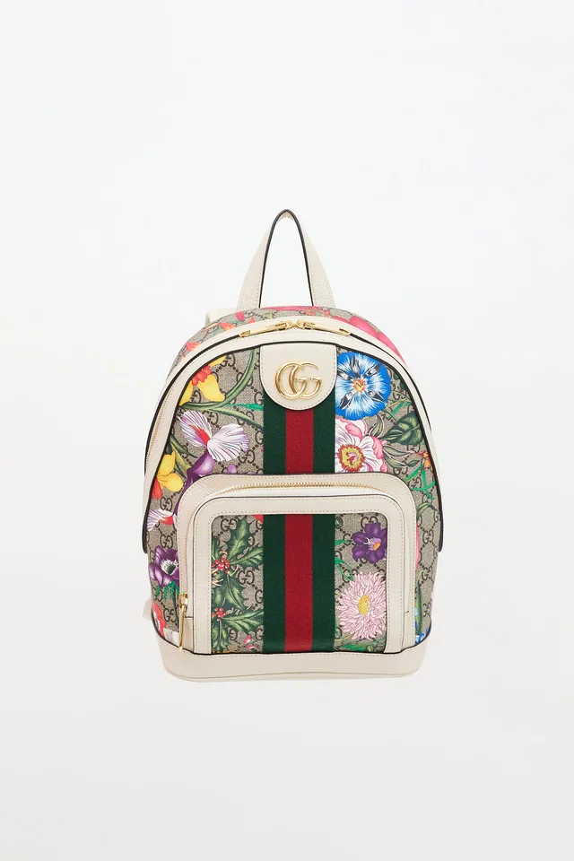Gucci Flora GG Supreme Ophidia Backpack in Coated canvas from VSP Consignment