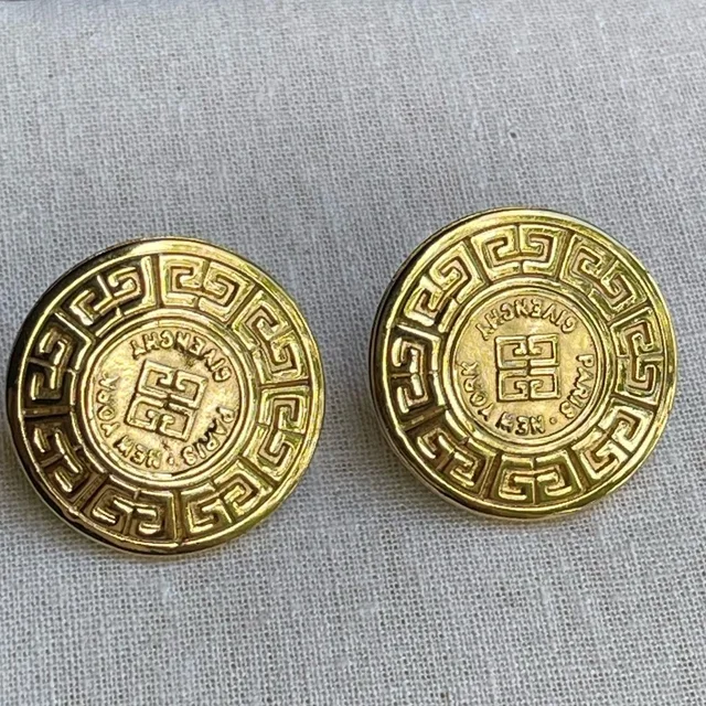 Givenchy Vintage 1980s Gold Medallion Earrings in gold from Poshmark