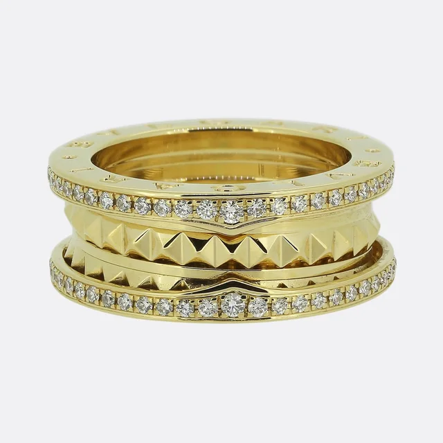 Bvlgari B.Zero1 Diamond Rock Ring Size K 1/2 (51) from The Vintage Jeweller