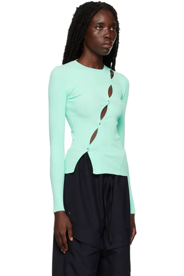 Paris Georgia SSENSE Exclusive Blue Lola Long Sleeve T-Shirt, photo 2 of 4 from SSENSE