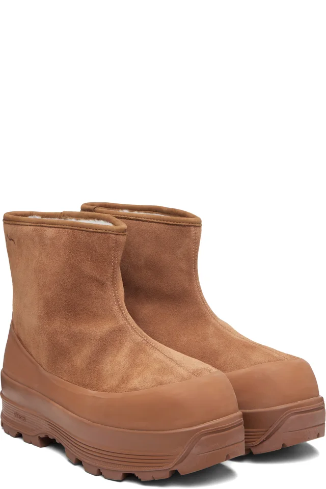 Diemme Tan Badia Shearling Boots, photo 4 of 5 from SSENSE