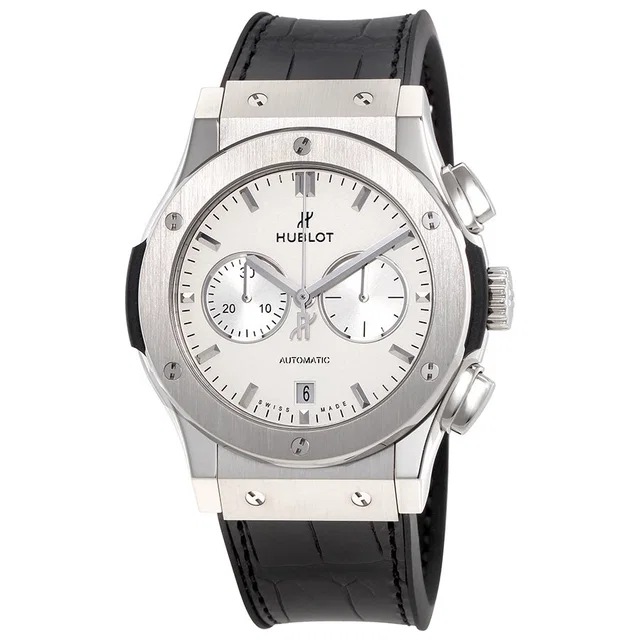 Hublot Classic Fusion Chronograph Automatic Mens Watch 541.NX.2611.LR in silver|gray|red|brown Crocodile from Jomashop.com