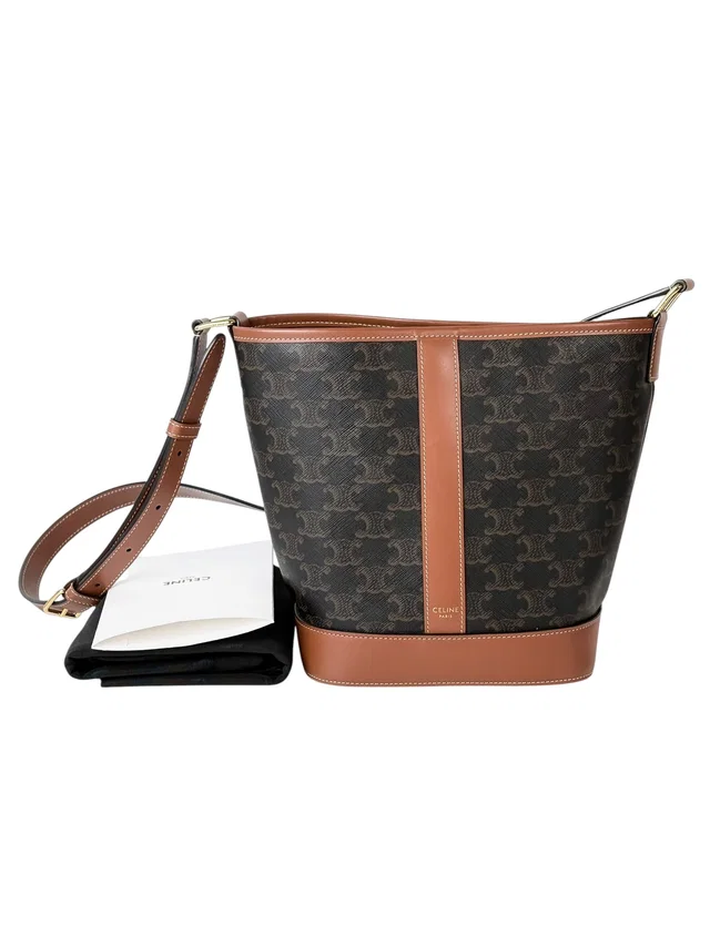 Celine Small Bucket Triomphe Canvas Bag in Canvas from Luxury Promise