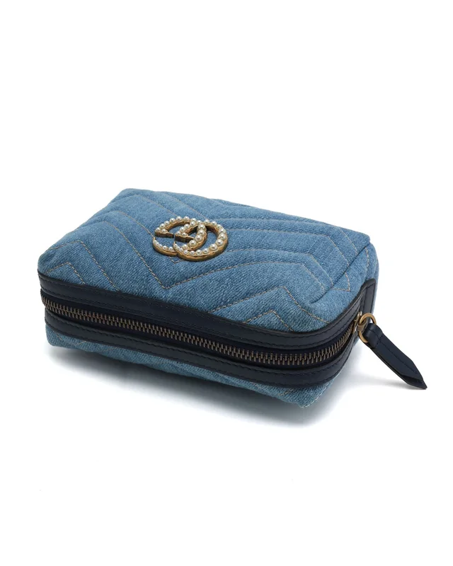Gucci GG Marmont Denim Pouch in Denim from A Retro Tale, photo 3 of 6