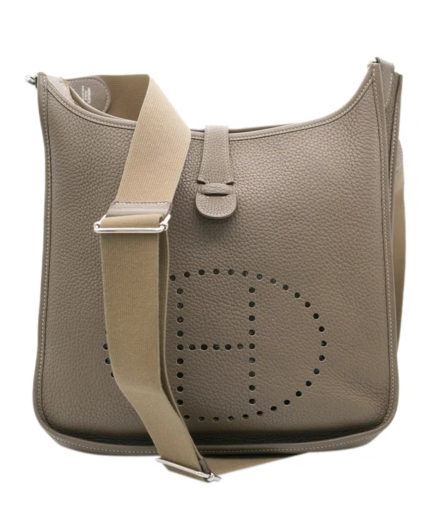 Hermès clemence etoupe GM evelyne in Taupe Clemence leather from Luxury Promise