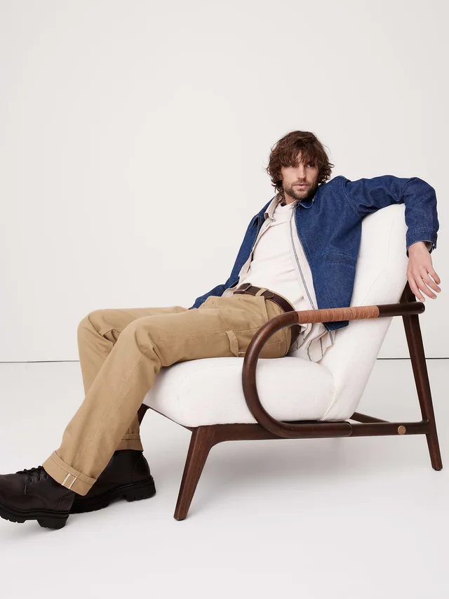 Banana Republic Straight Selvedge Utility Jean in Sand Beige, photo 2 of 4 from Banana Republic (US)