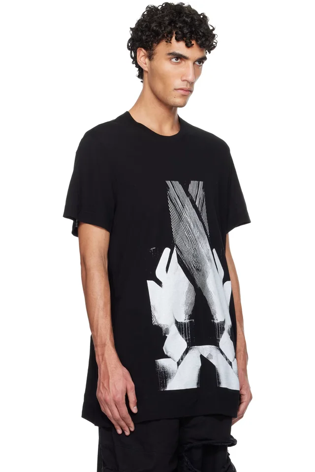 Julius Black Numinous Print Flare T-shirt, photo 2 of 4 from SSENSE