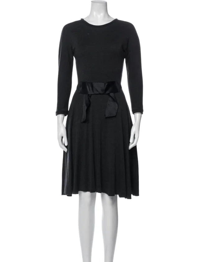 Lanvin Wool Knee-Length Dress in black Wool from The RealReal