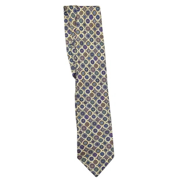 Dior Vintage Monsieur Silk Tie Gold Purple Geometric Medallion in purple|gold Silk from Poshmark