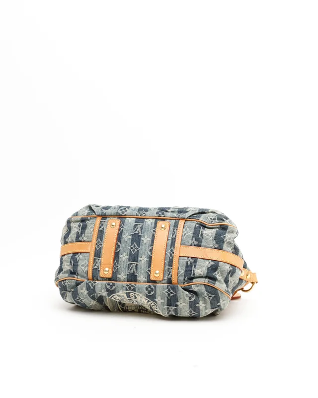 Louis Vuitton Monogram Porte Epaule Raye MM Bag in Denim from A Retro Tale, photo 4 of 13