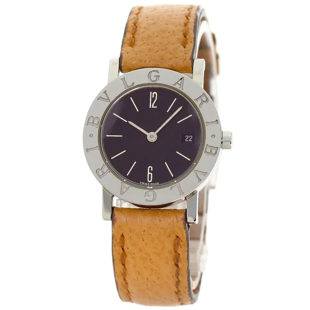Bvlgari Watch SS Leather in Leather from The Reluxe