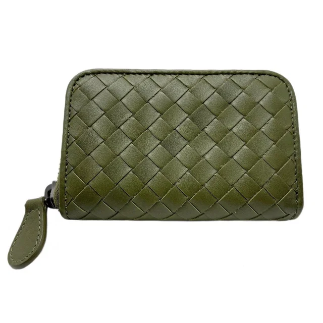 Bottega Veneta Coin Purse Olive Green Items Zip Around in Green Lambskin from The Reluxe