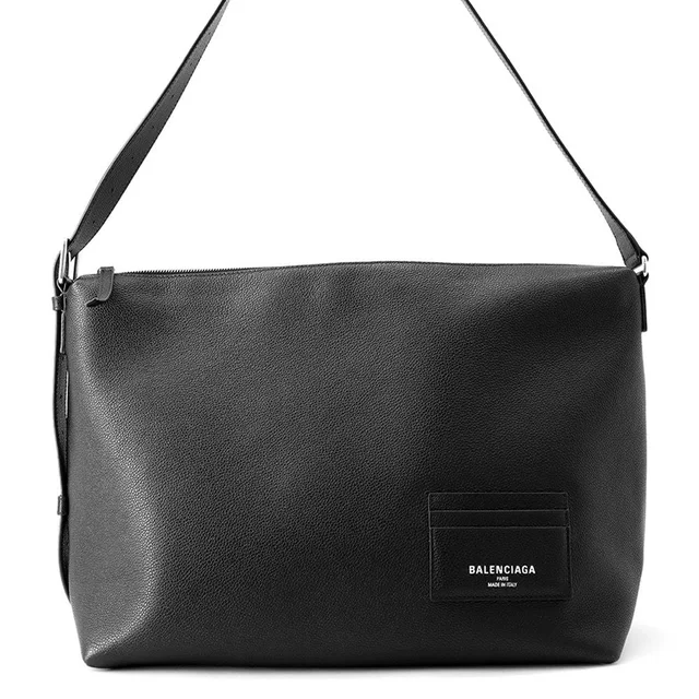 Balenciaga Shoulder Bag Credit Large Soft Grain Calf Leather Black in Black Calfskin from The Reluxe
