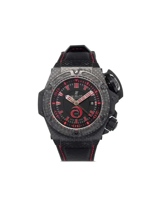Hublot pre-owned Big Bang King Power Alinghi 48mm - men - Carbon/Rubber - One Size - Black in black from Farfetch