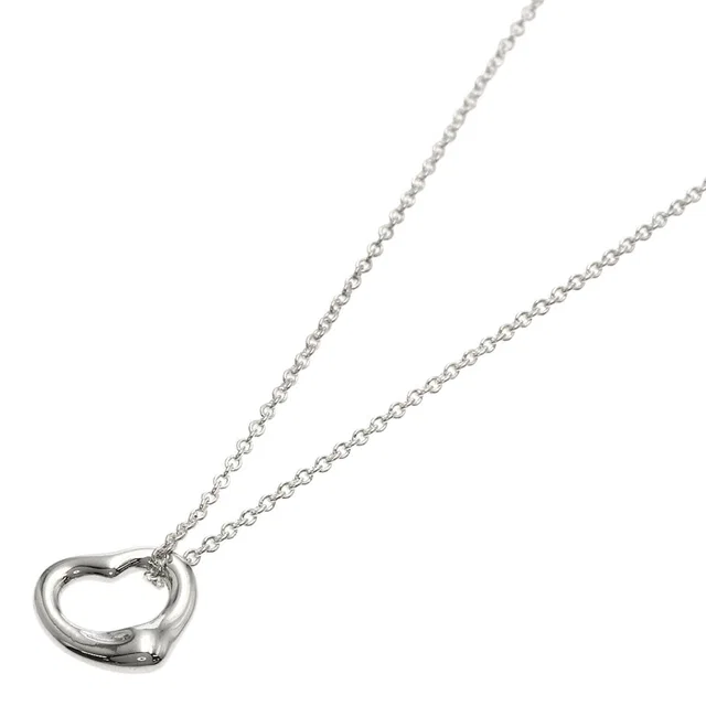 Tiffany & Co. Open Heart Necklace Silver in Silver from The Reluxe