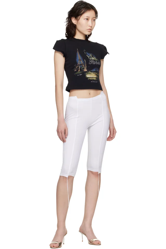 VETEMENTS Black 'Paris' Tourist Front Sleeve Baby T-shirt, photo 4 of 4 from SSENSE
