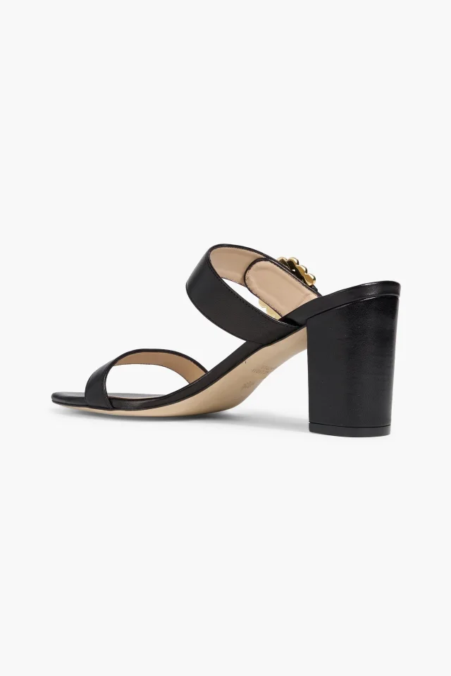 Stuart Weitzman Piper 75 Faux Pearl-Embellished Leather Mules, photo 3 of 4 from THE OUTNET