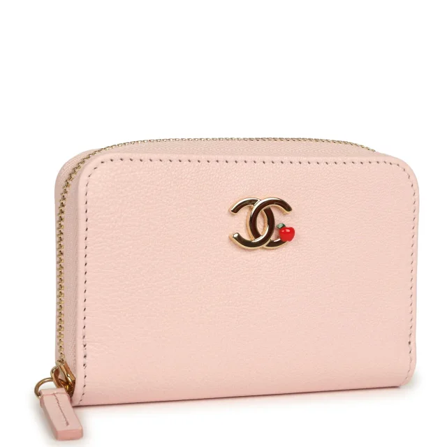 Chanel "Lucky Park" Coin Wallet Light Pink Grained Goatskin Gold Hardware in Pink Goatskin from Madison Avenue Couture, photo 2 of 8