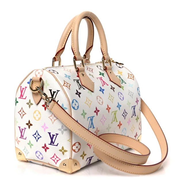 LV X TM Monogram Multicolor Speedy Bandouliere 25 White in White Coated canvas from FASHIONPHILE, photo 3 of 10