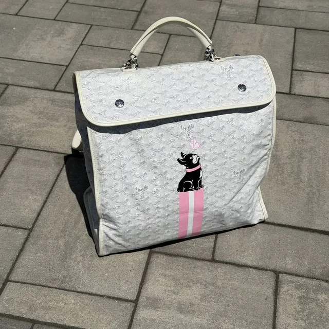 Goyard Dog St Leger Backpack in white from Grailed