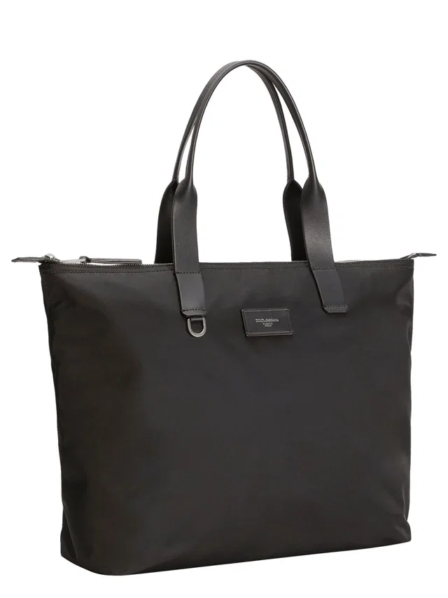 Dolce & Gabbana Adamo Shoulder Bag — Black Polyamide in Black Leather from HEWI