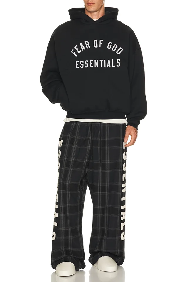 Fear of God ESSENTIALS Lounge Pant in Vintage Black Plaid, photo 5 of 7 from REVOLVE (Canada)