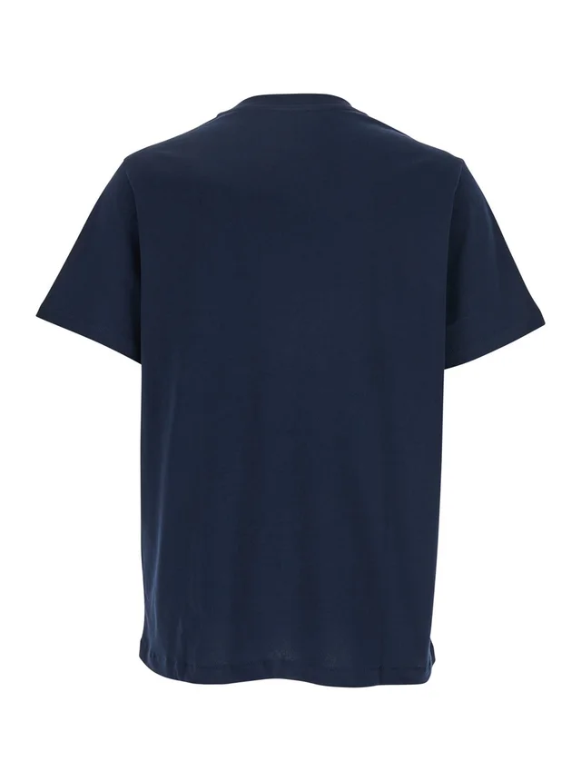 A.p.c. Blue Crewneck T-Shirt with Logo Embroidered on the Front in Cotton WOman in Blue 100% Biologic Cotton, photo 4 of 6 from Gaudenzi Boutique