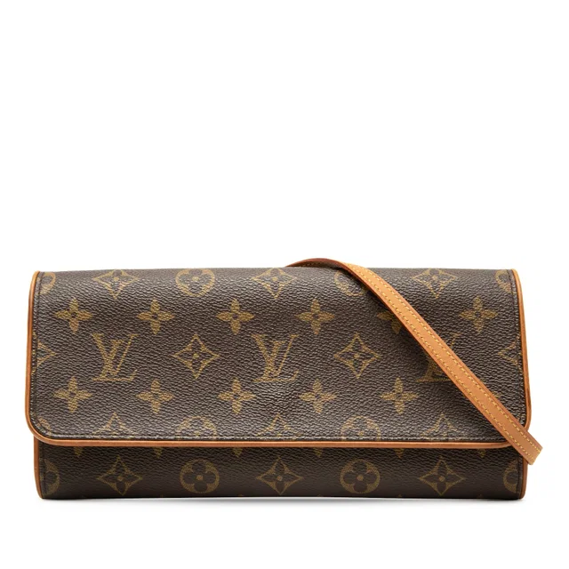 Brown Louis Vuitton Monogram Pochette Twin GM Crossbody Bag in Brown Coated canvas from Designer Revival