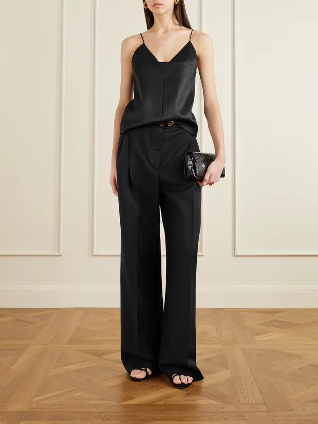 BRANDON MAXWELL The Bridges paneled wool and silk-blend top in Black, photo 2 of 2 from NET-A-PORTER (Canada)