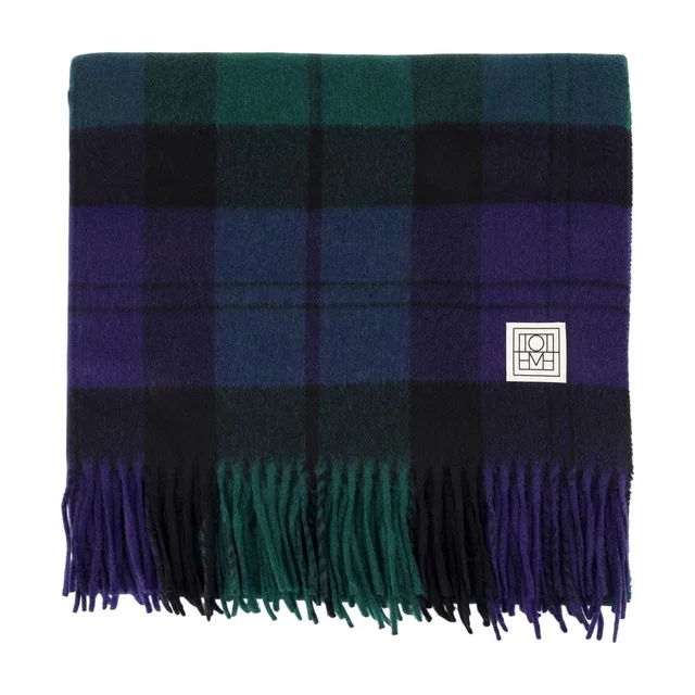 TOTEME Checked Cashmere Scarf — Green Scarfs in Green Cashmere from HEWI