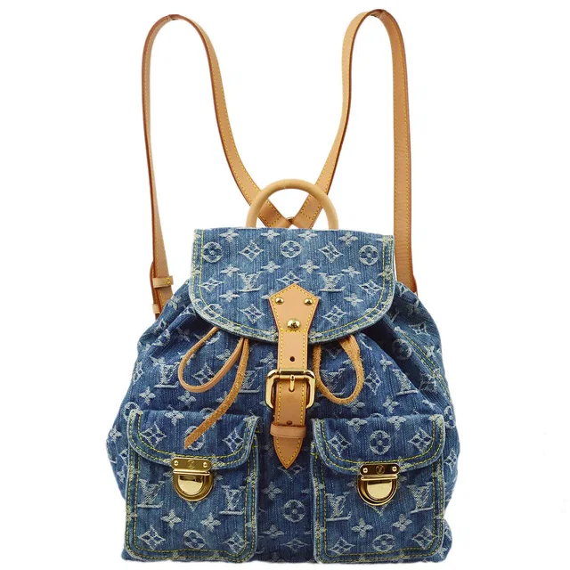 Louis Vuitton 2006 Blue Monogram Denim Sac a Dos GM Backpack M95056 in Blue Denim from AMORE Vintage Tokyo