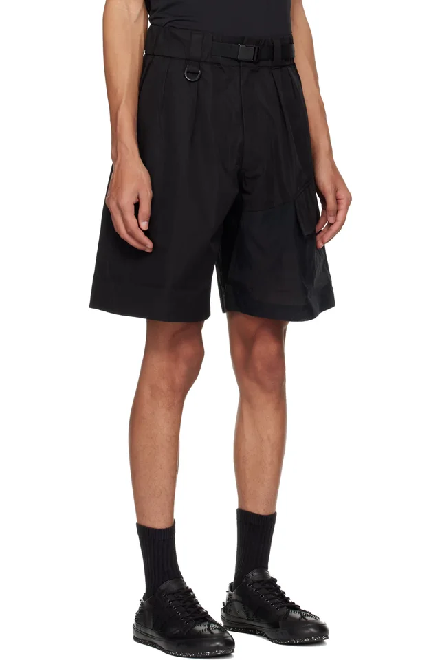 Y-3 Black UT Wideleg Cargo Shorts, photo 2 of 4 from SSENSE