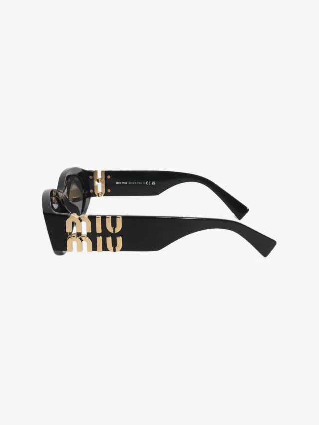 Miu Miu Black abd gold oval sunglasses in Black from Sign of the Times, photo 3 of 7