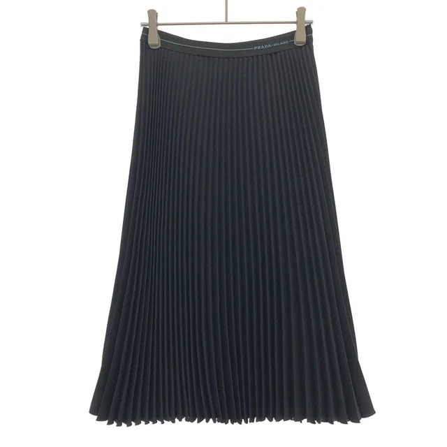 Prada Pleated Skirt Black in Black from The Reluxe