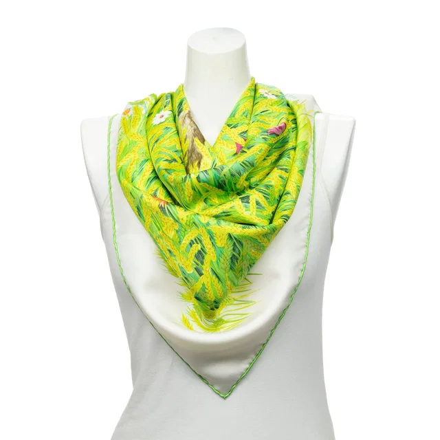 Hermès Scarf Green Twillsilk in Green Silk from The Reluxe