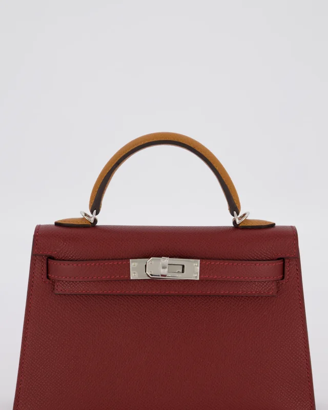 Hermès Mini Kelly II Tricolour 20 Bag in Burgundy Epsom leather from Sellier, photo 19 of 23