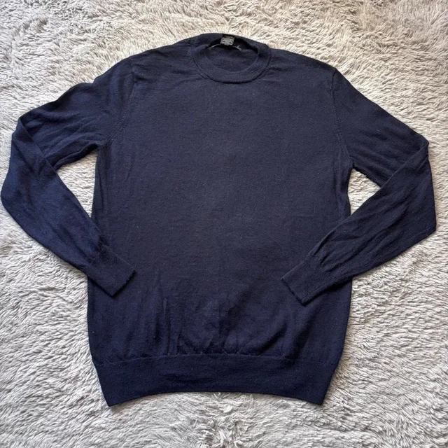 Christian Lacroix Navy 100% Merino Fine Wool Crewneck Sweater Size Small in blue Wool from Poshmark