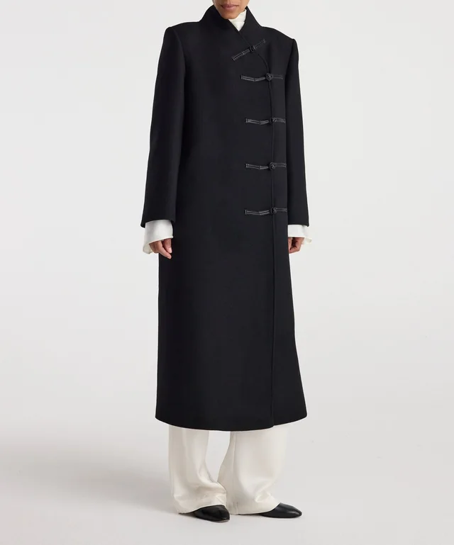 Róhe Pankou-closure wool coat, photo 2 of 6 from SENSER