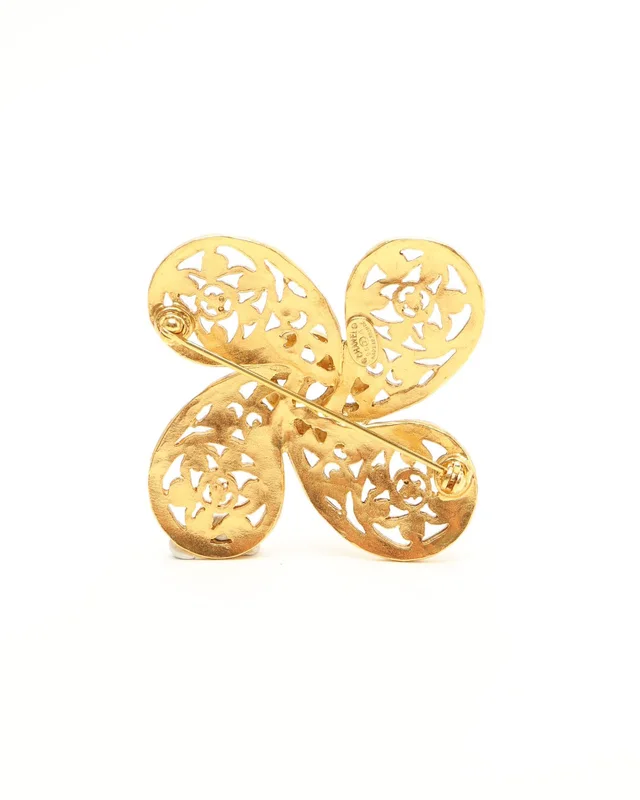 Chanel Vintage Coco Mark Brooch in Silk from A Retro Tale, photo 2 of 4
