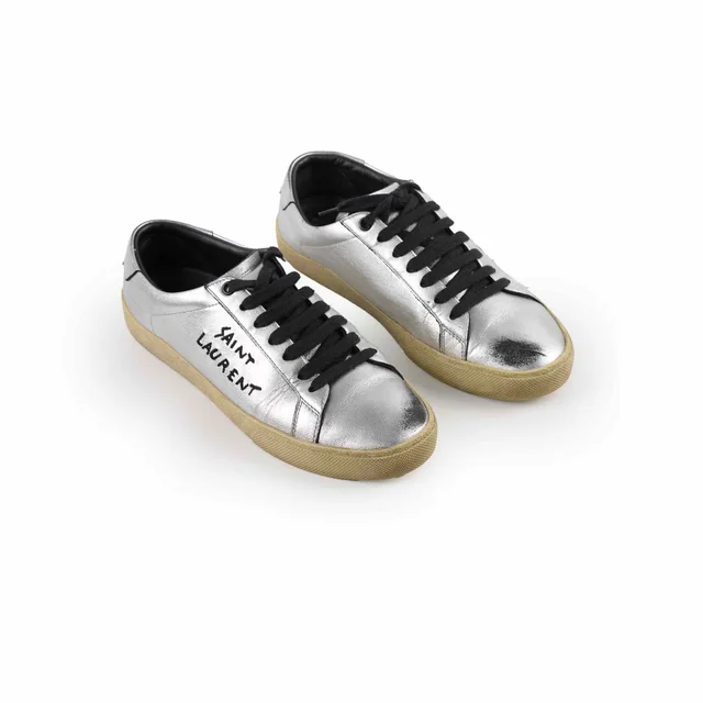 Saint Laurent Sneaker Silver Size 39 in Silver from The Purse Affair